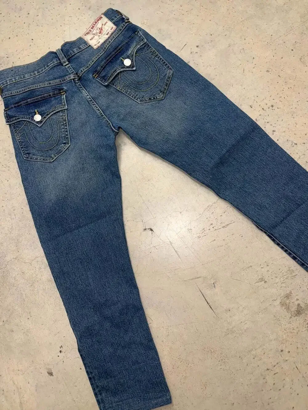 True Religion Geno Relaxed Slim Jeans in Dark Wash Denim
